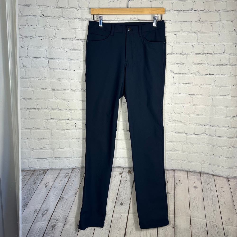Lululemon ABC Pant Slim 28 Tall Navy Blue Technical Golf Trousers Mens LM583TA